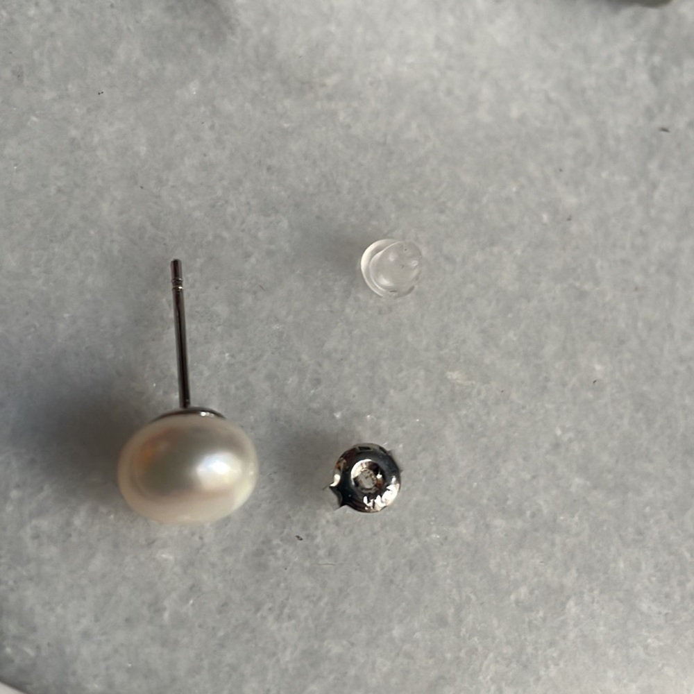Freshwater pearl stud earrings sterling 925 - Picture 10 of 14